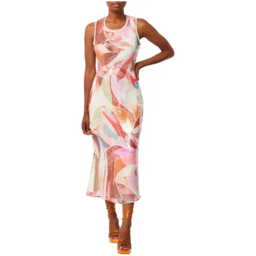 Ciebon Louella Sequin Women's Midi Dress Size M Pit To Pit 18 Length 49